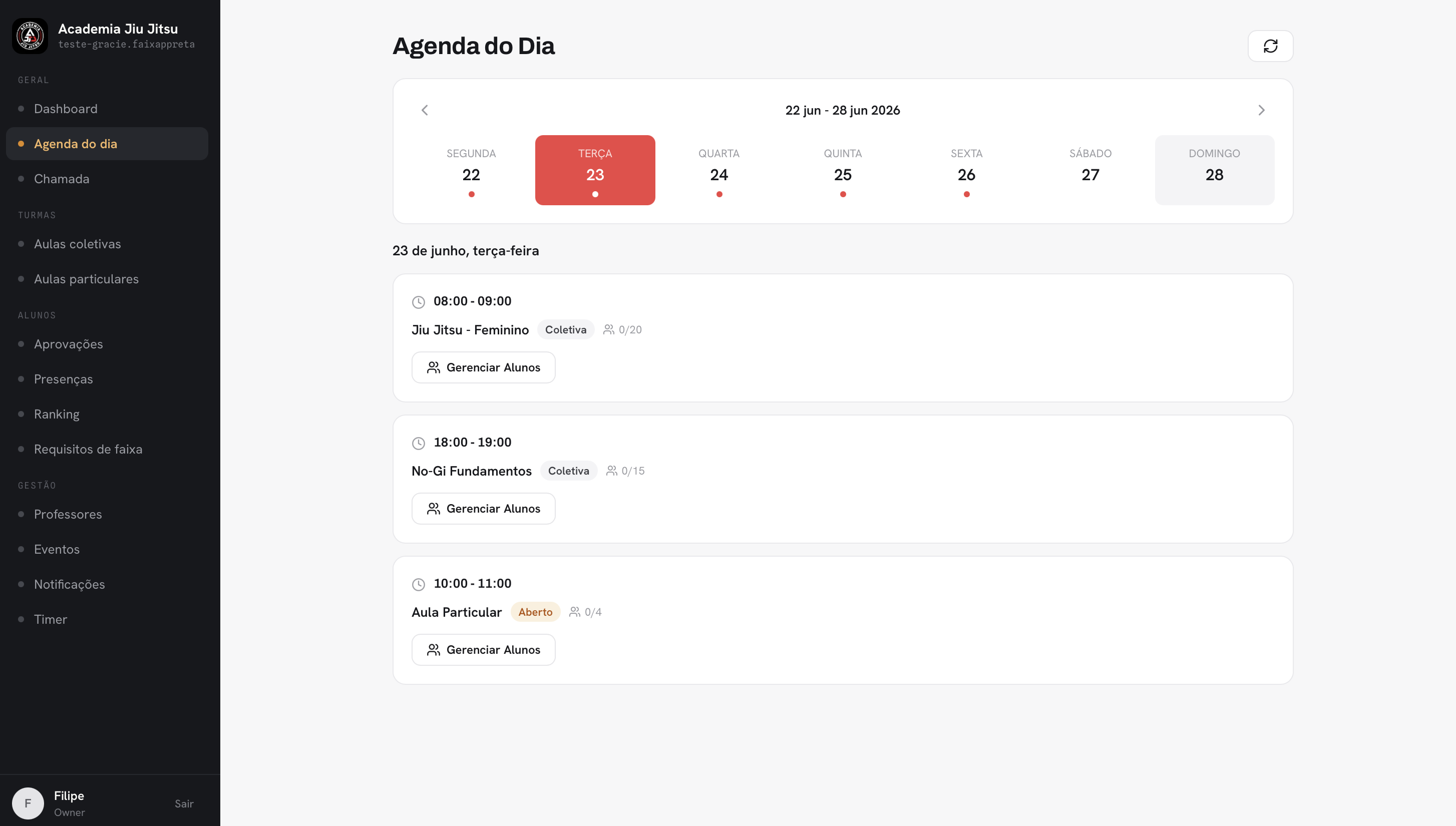 Agenda do Dia